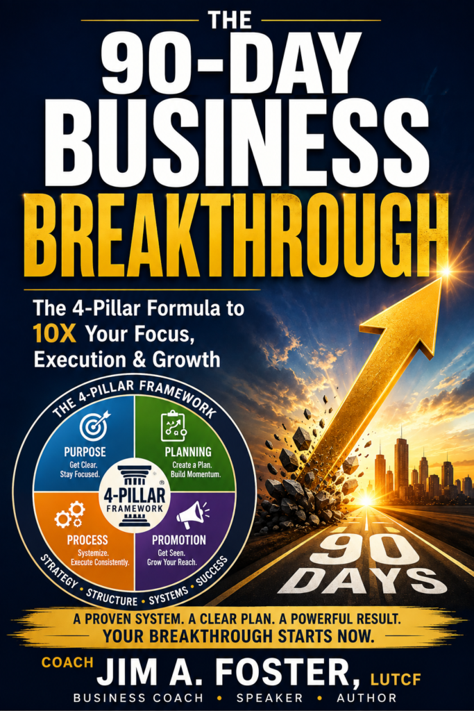 The 90-Day Business Breakthrough book cover by Coach Jim Foster